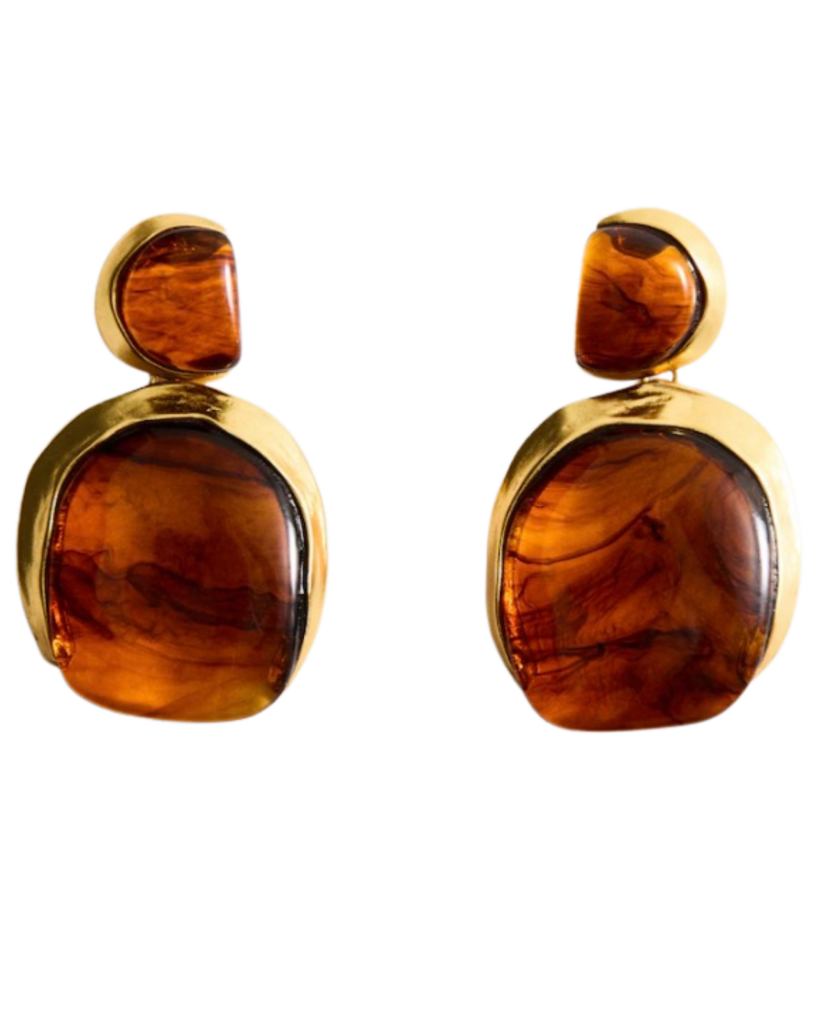 mango Resin pendant earrings