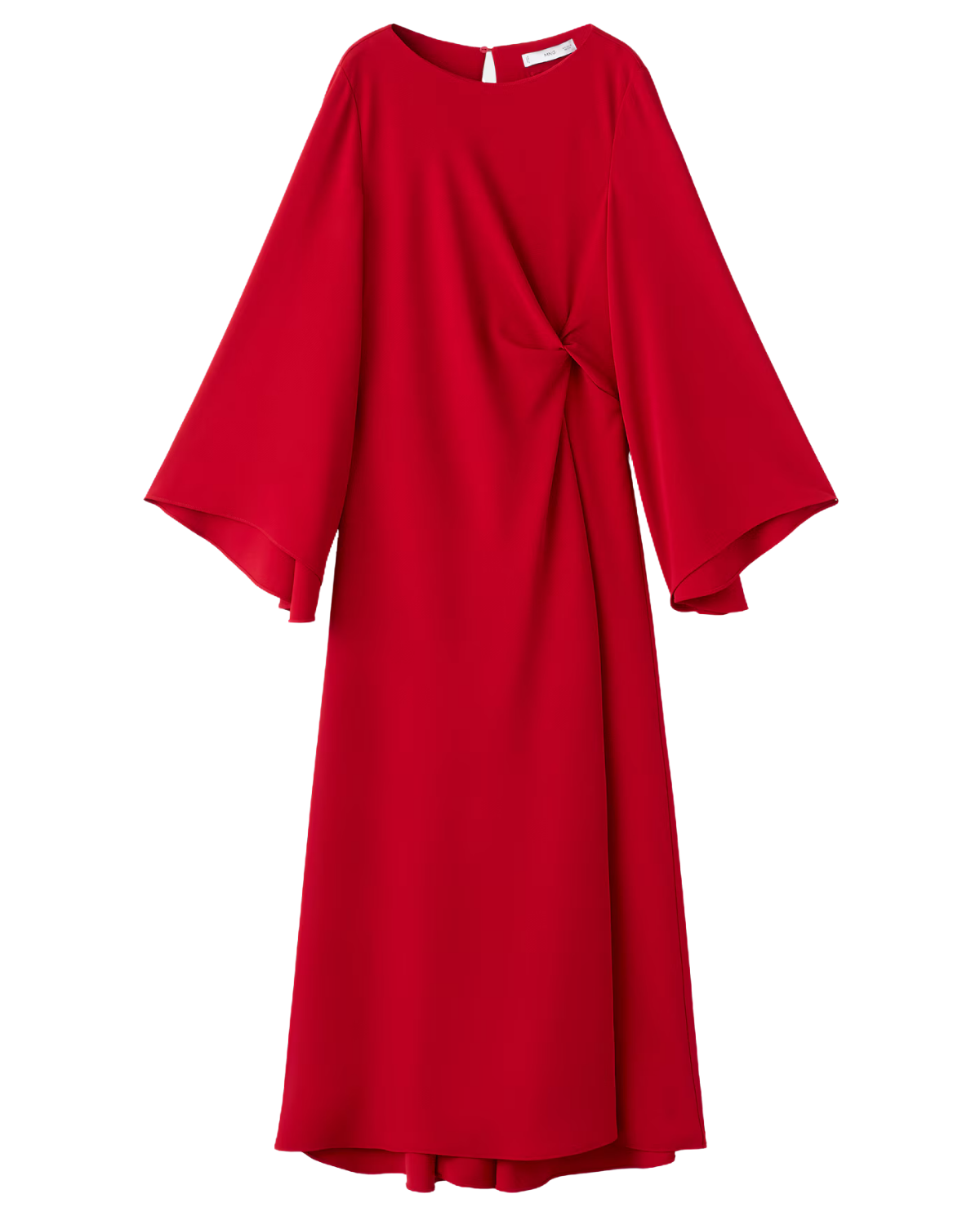 Flared midi-dress mango red