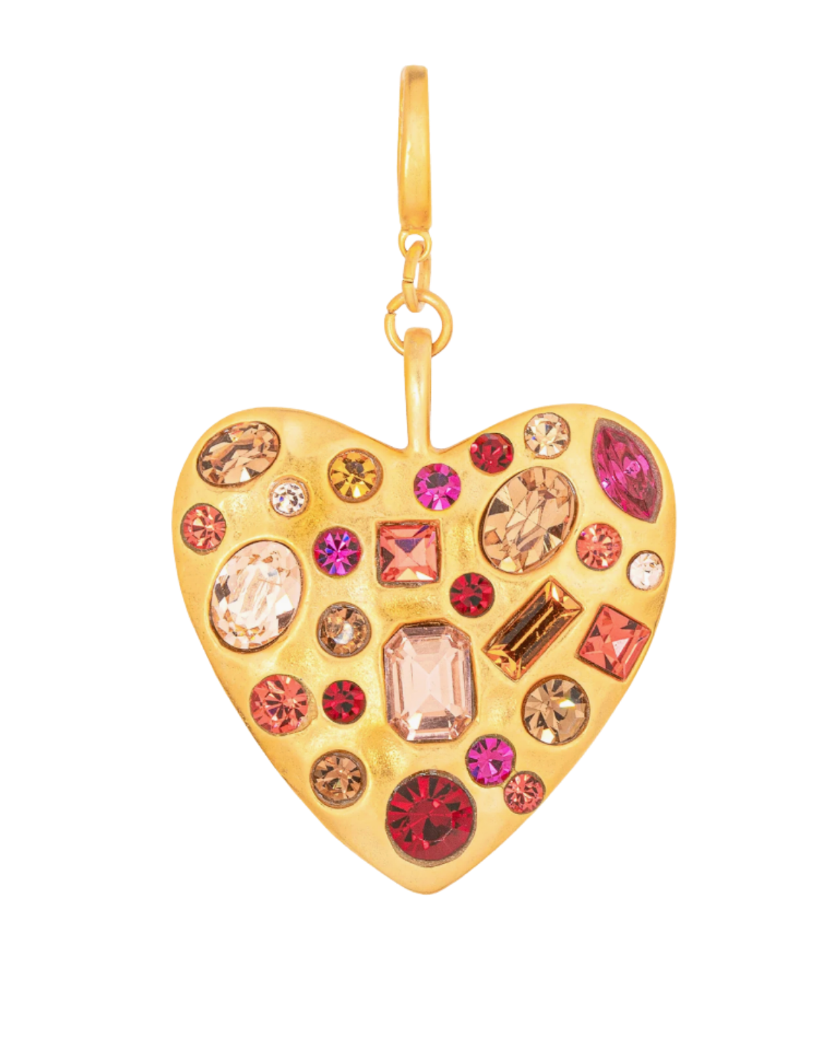 Mosaic Gem Heart Clip-On Charm