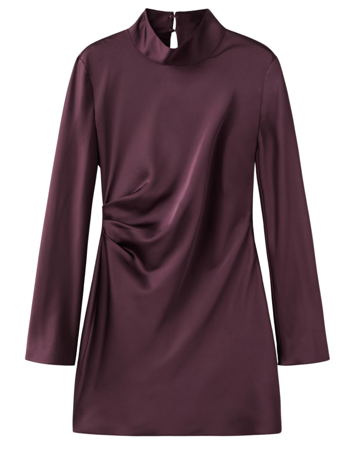 mango SATIN DRESS WITH PLEAT DETAIL