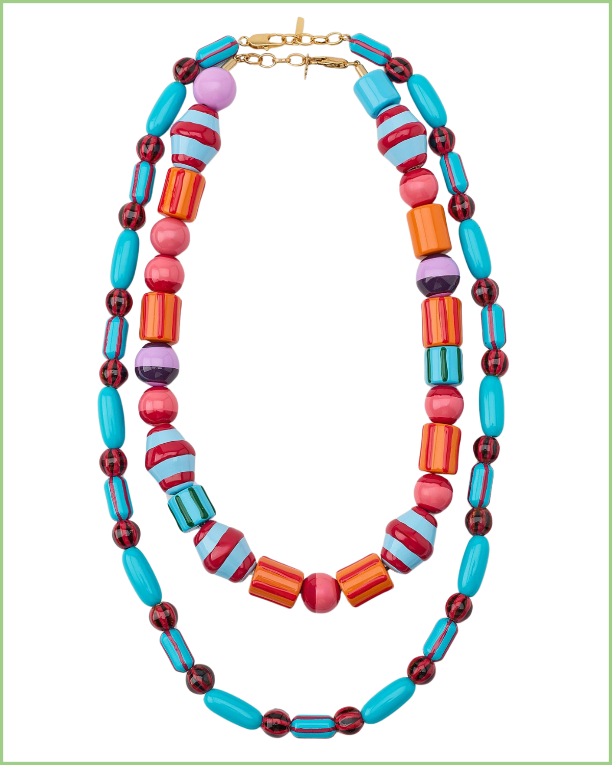 Zara US PACK OF 2 STRIPED BEAD NECKLACES