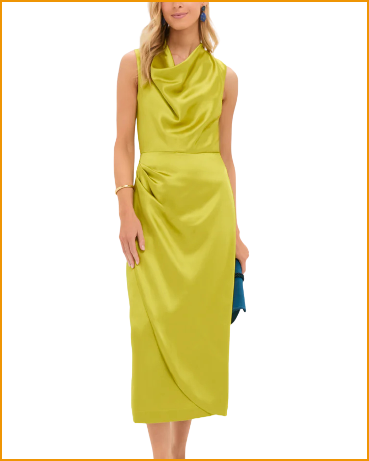 Chartreuse Satin Sinclair Dress