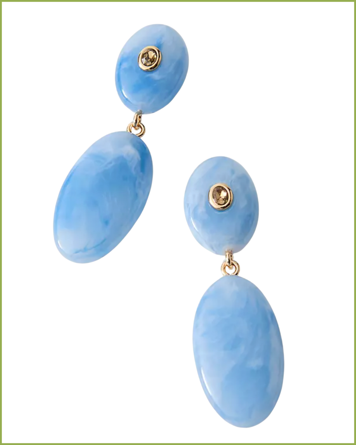 Double Stone Drop Earrings