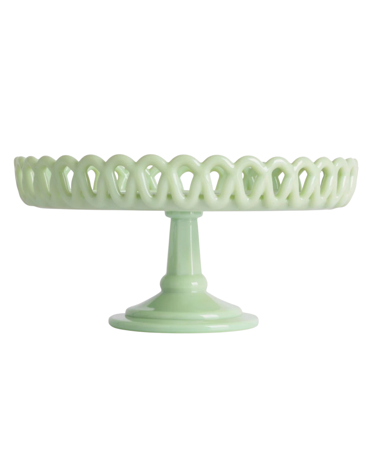 Martha Stewart Highbrook 8.5" Handmade Jadeite Glass Cake Stand