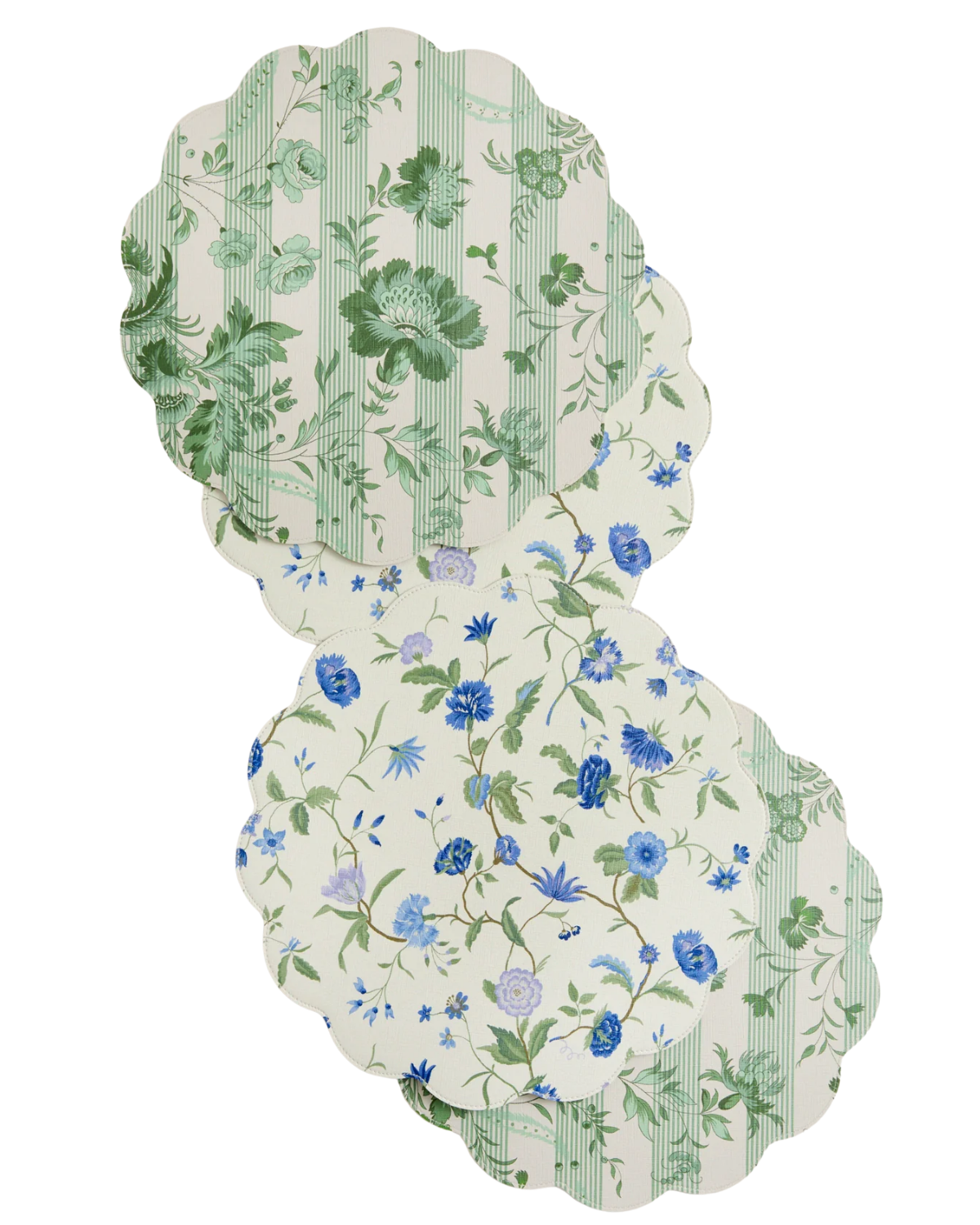 Blue and Lavender Blossom Wipeable Placemats Set of 4