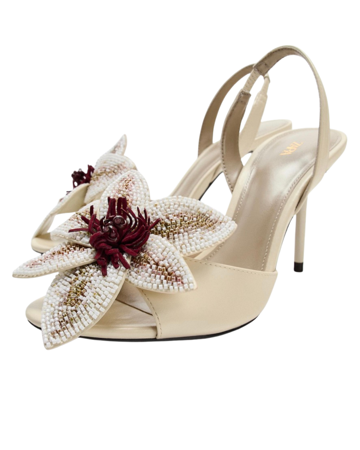 HEELED SANDALS WITH FLORAL DETAIL