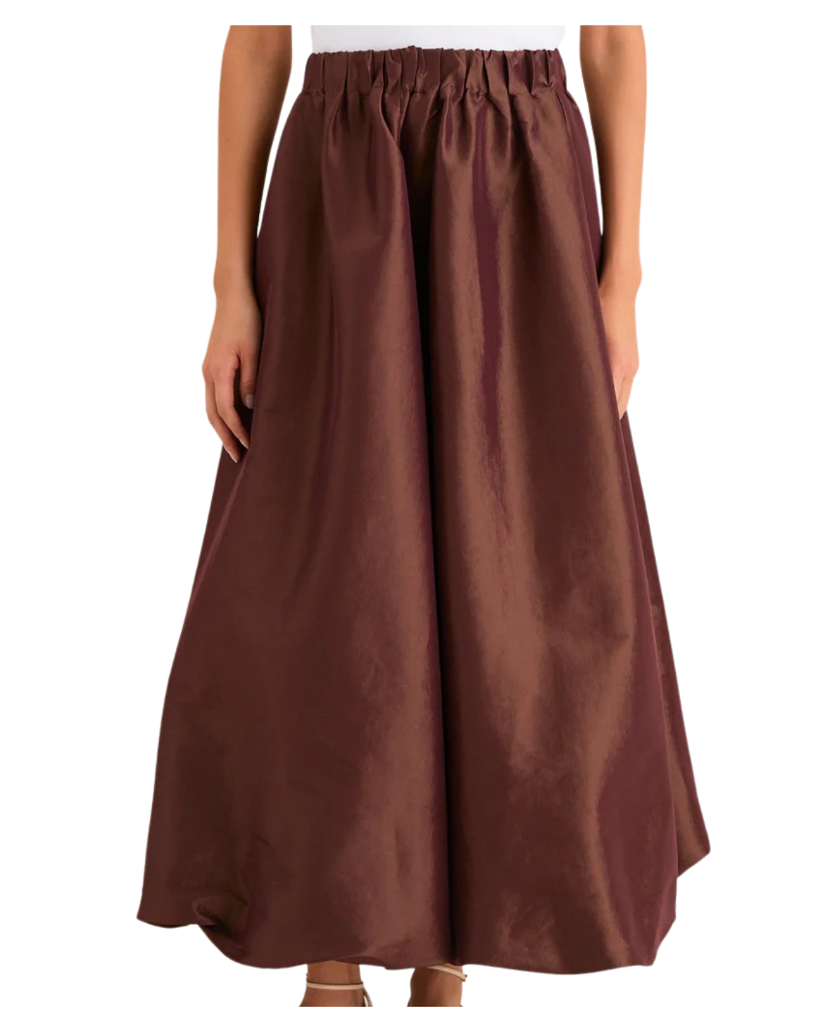 Chestnut Taffeta Cynthia Bubble Skirt
