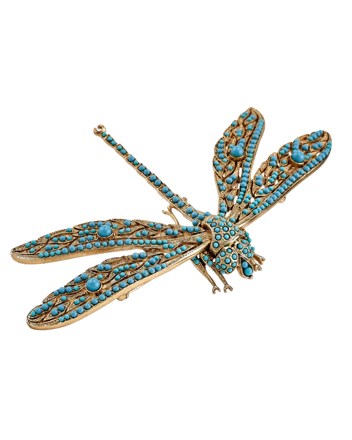 Turquoise dragonfly pin
