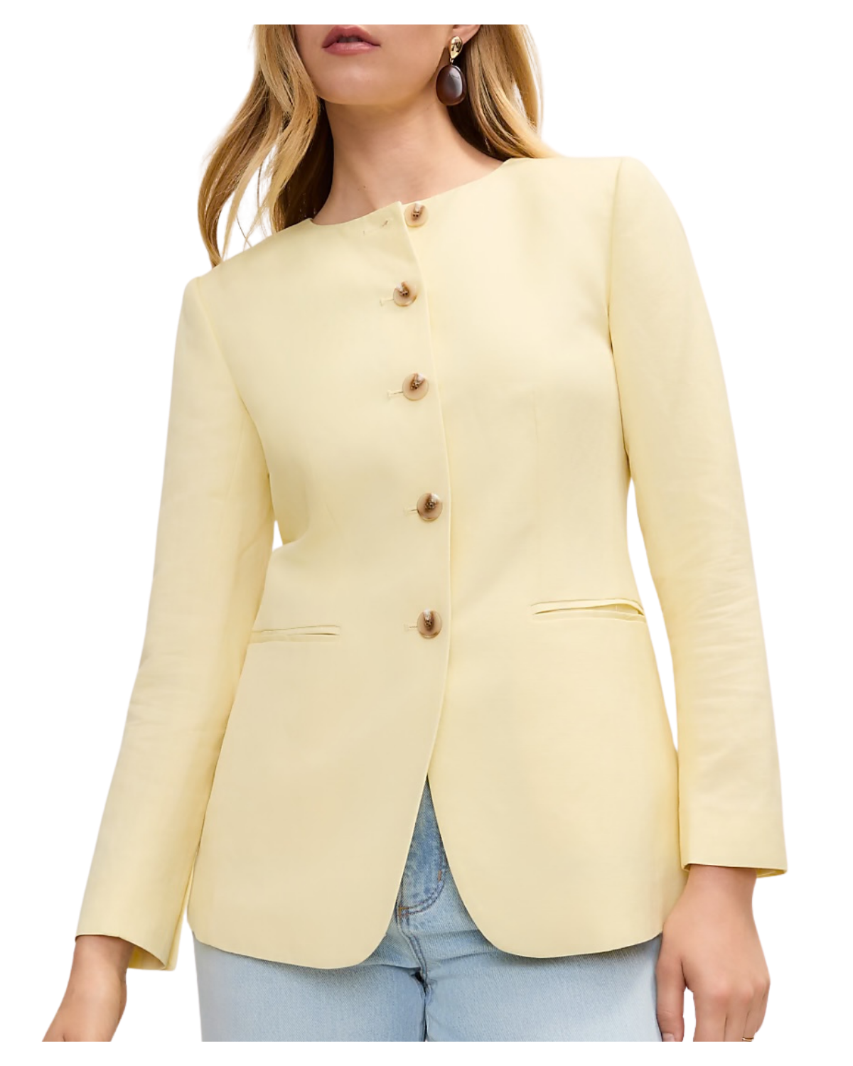 The Cutaway Jacket in Linen Blend