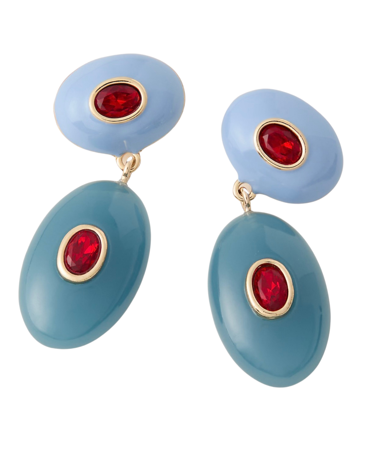 Double Crystal Drop Earrings
