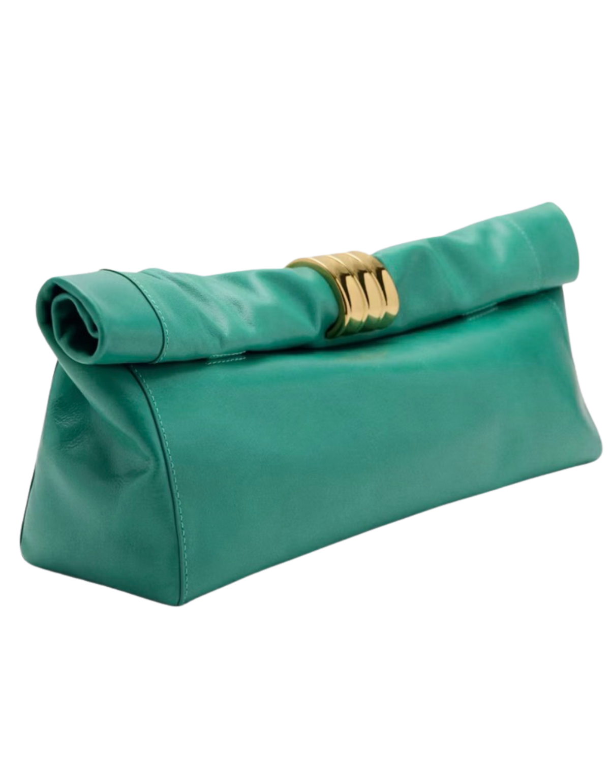LEATHER HANDBAG WITH METALLIC APPLIQUÉ