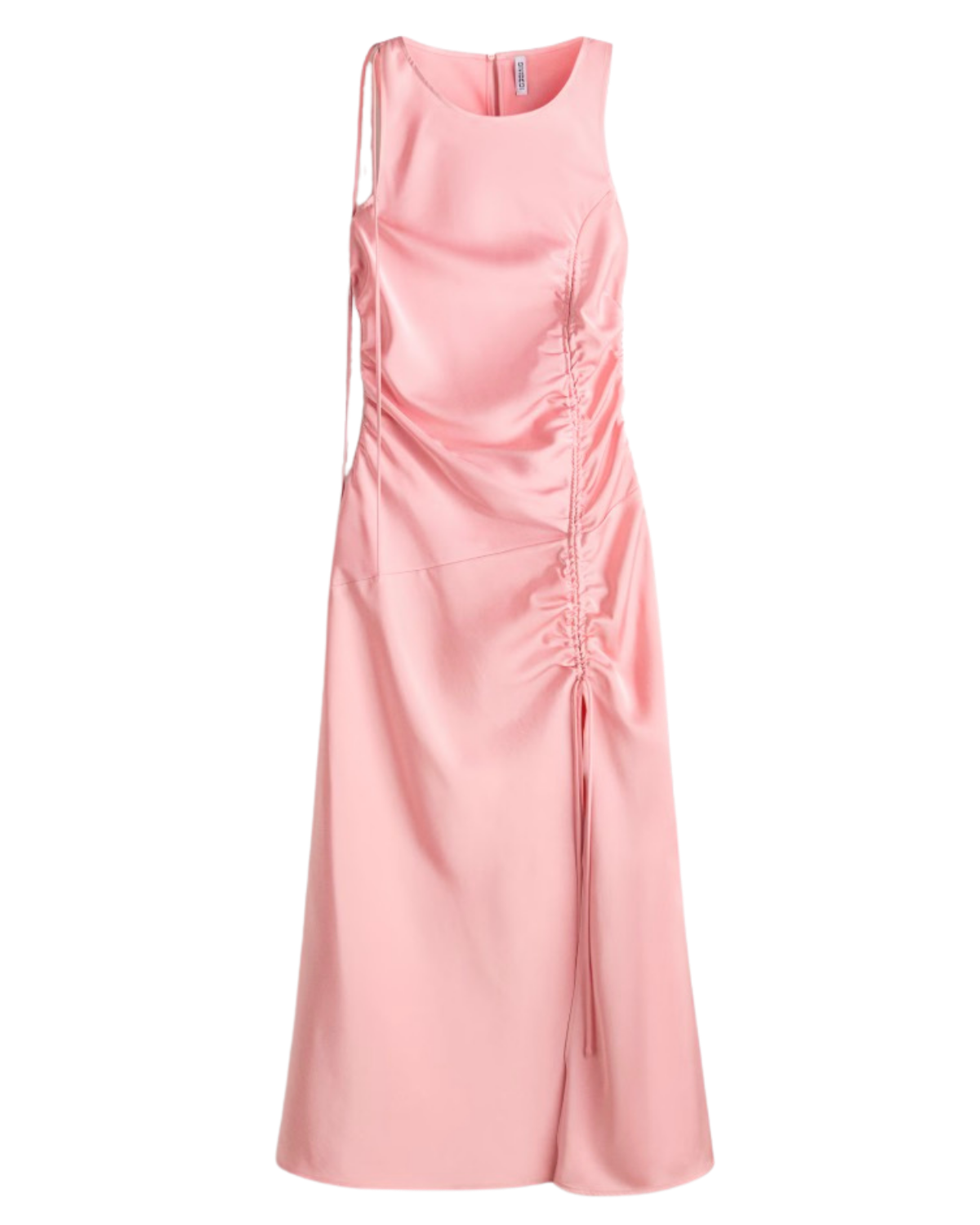 drawstring satin detail dress