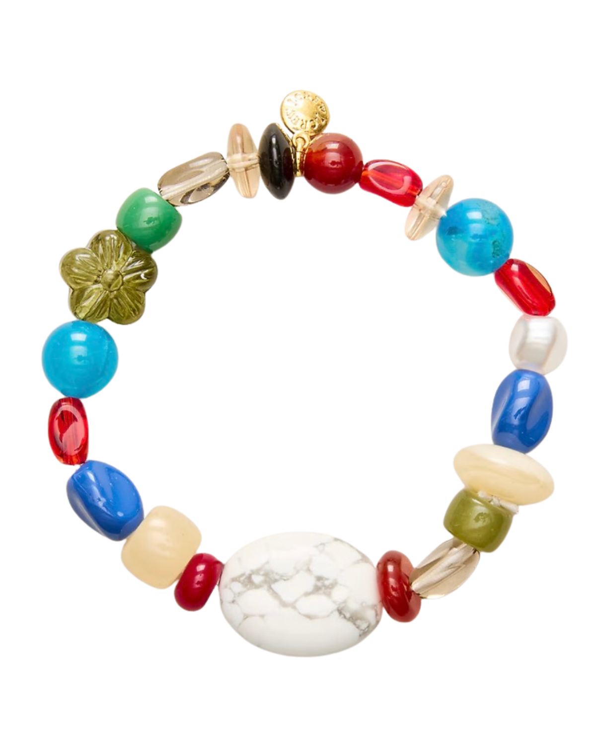 Mixed stone and bead bracelet