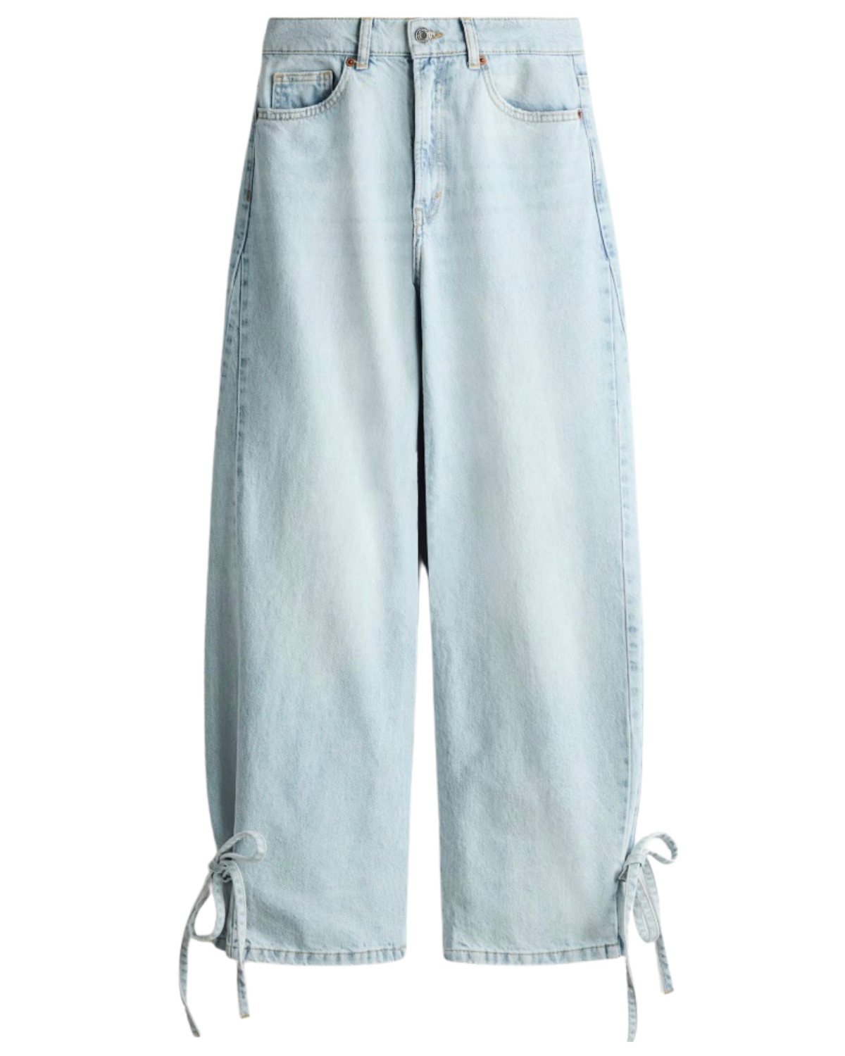 HIGH-WAIST BARREL-LEG ANKLE JEANS