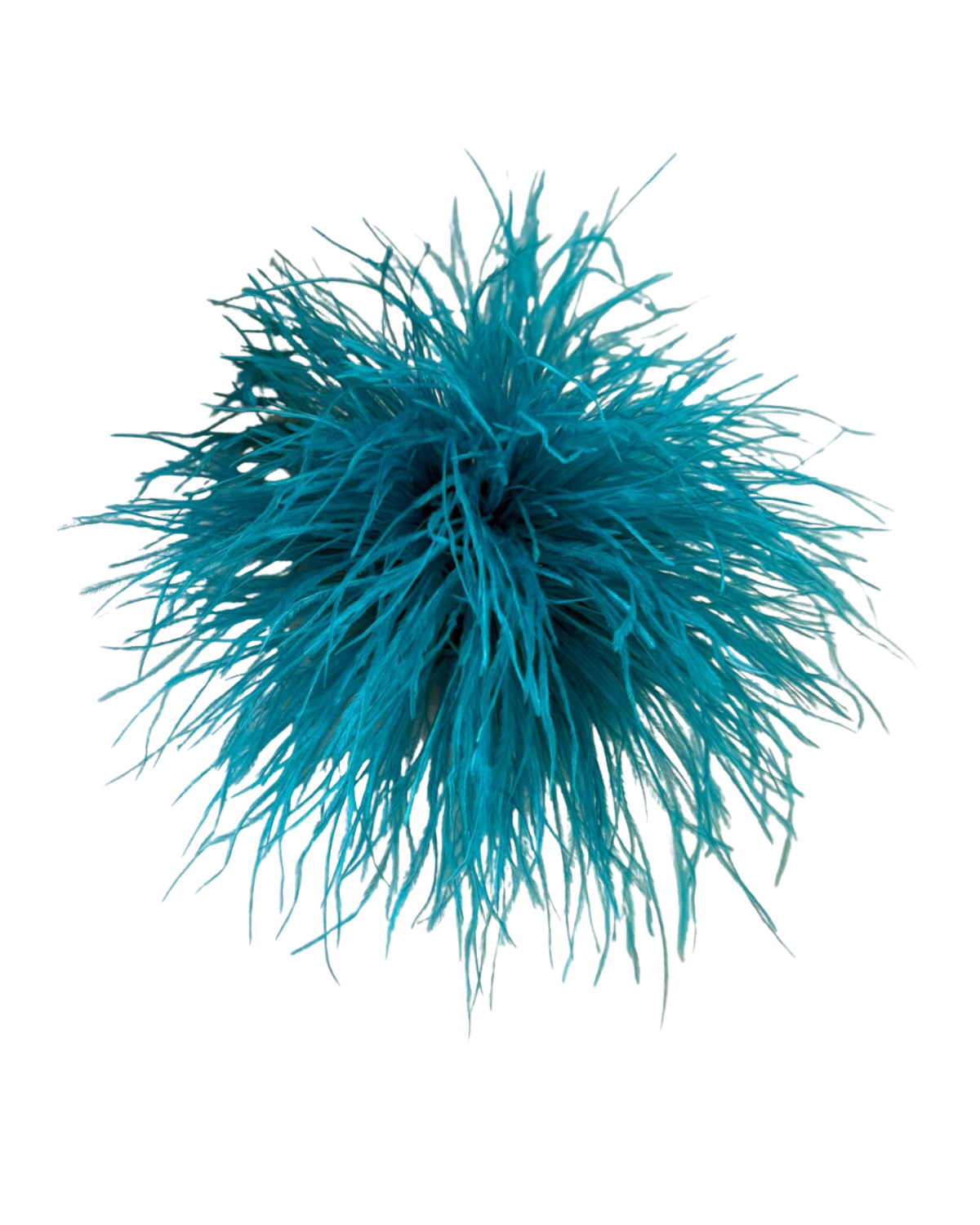 Peacock Ostrich Feather Brooch, turquoise green Handmade Corsage Pin