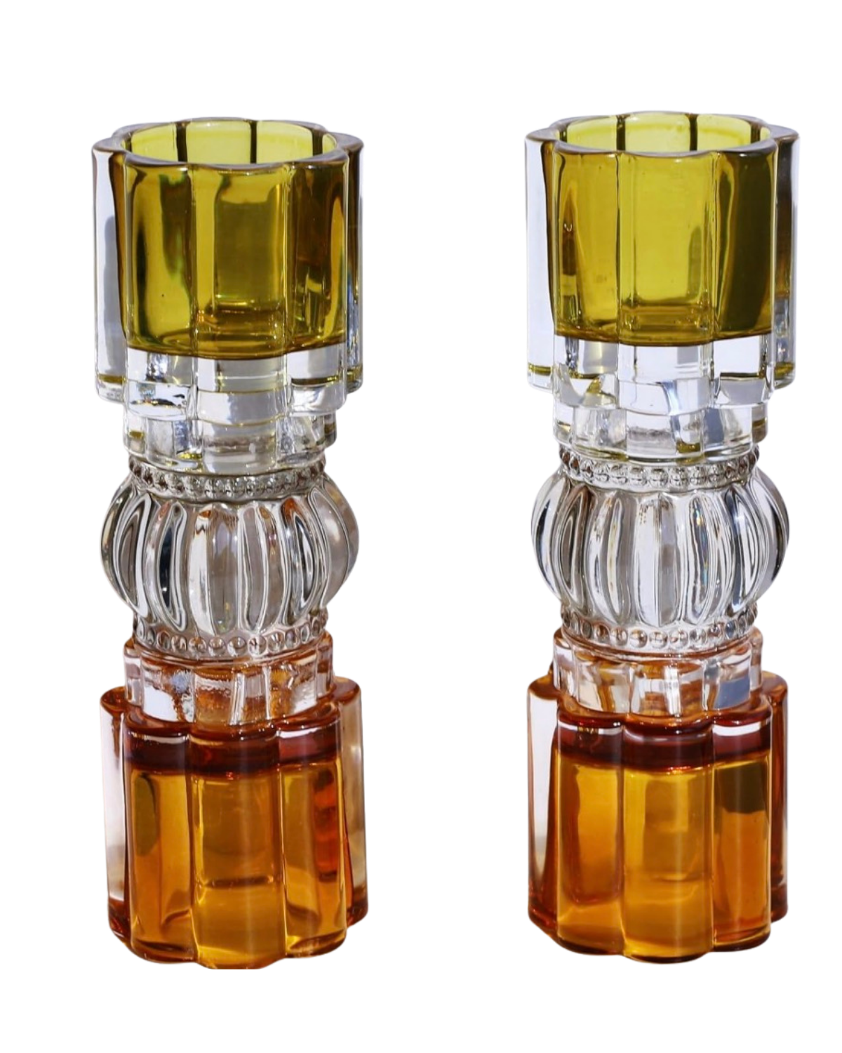 Amber Votive Candle Holders