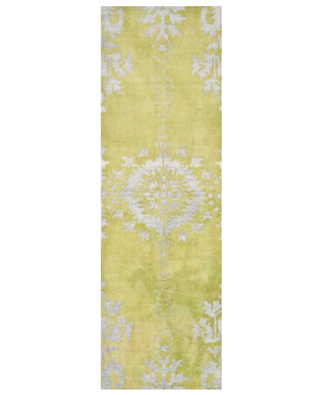 Stone Wash Chartreuse 3 ft. x 6 ft. Floral Runner Rug
