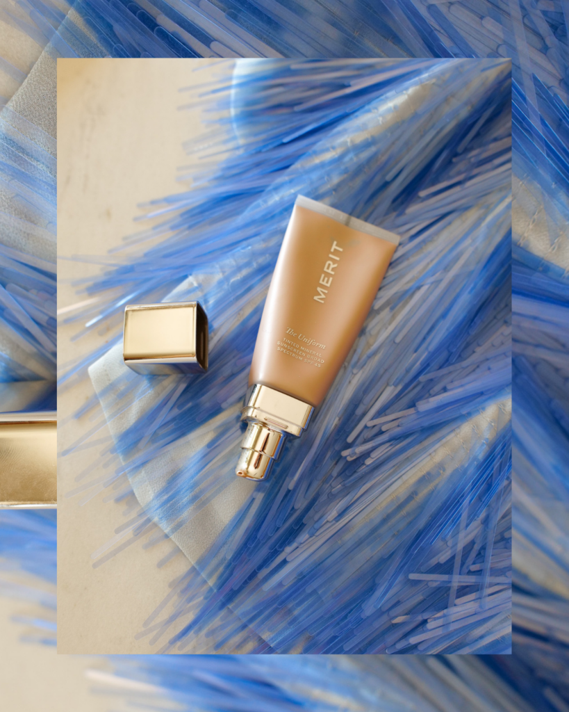 MERIT The Uniform Tinted Mineral Sunscreen SPF 45 providing lightweight coverage and mineral sun protection.