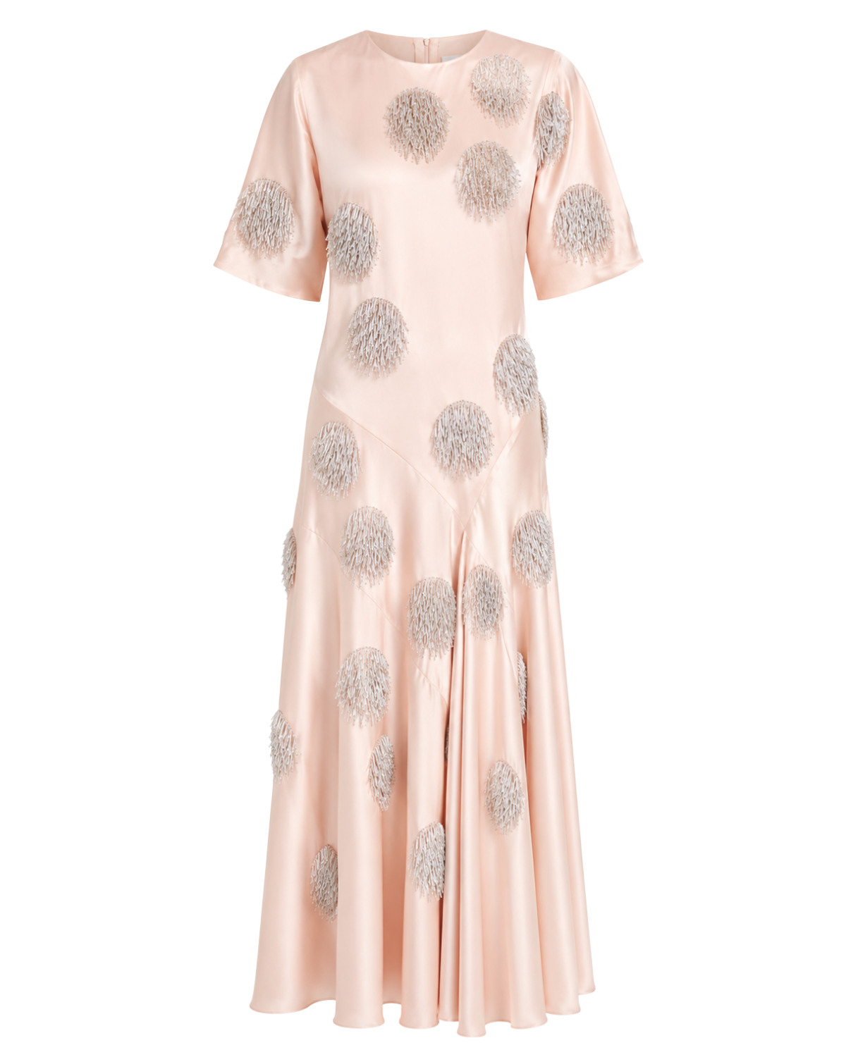 ARRANGE satin maxi dress with embellished spot in peach