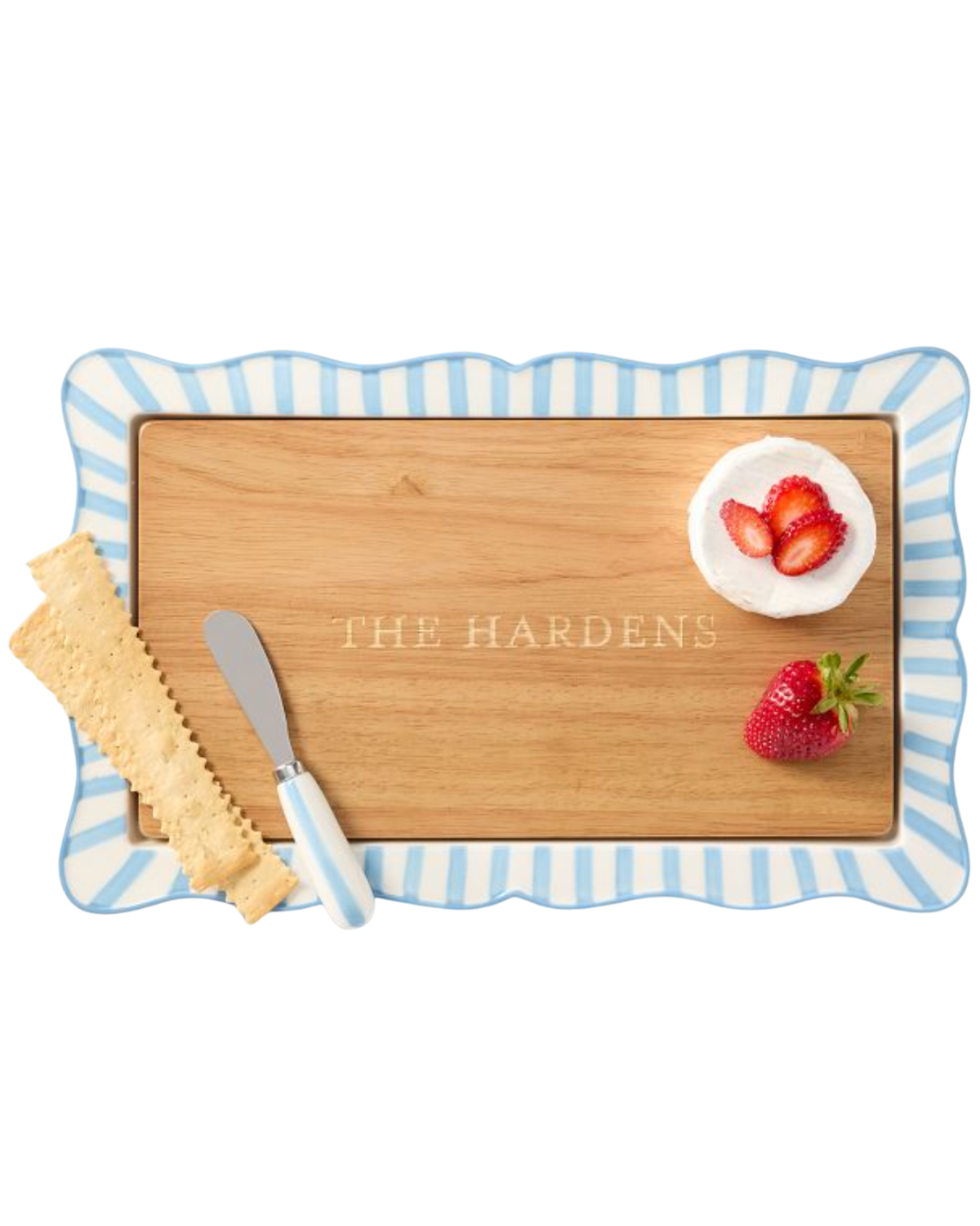 blue and white cheeseboard