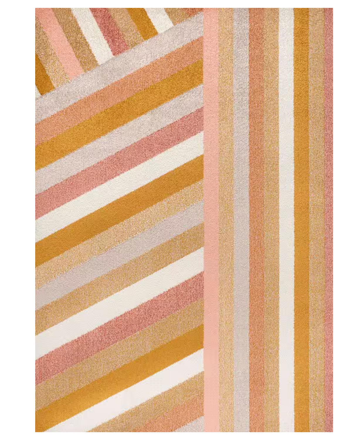 Retro Rainbow Contemporary Stripe Red/Gold/Cream 8 ft. x 10 ft. Area Rug