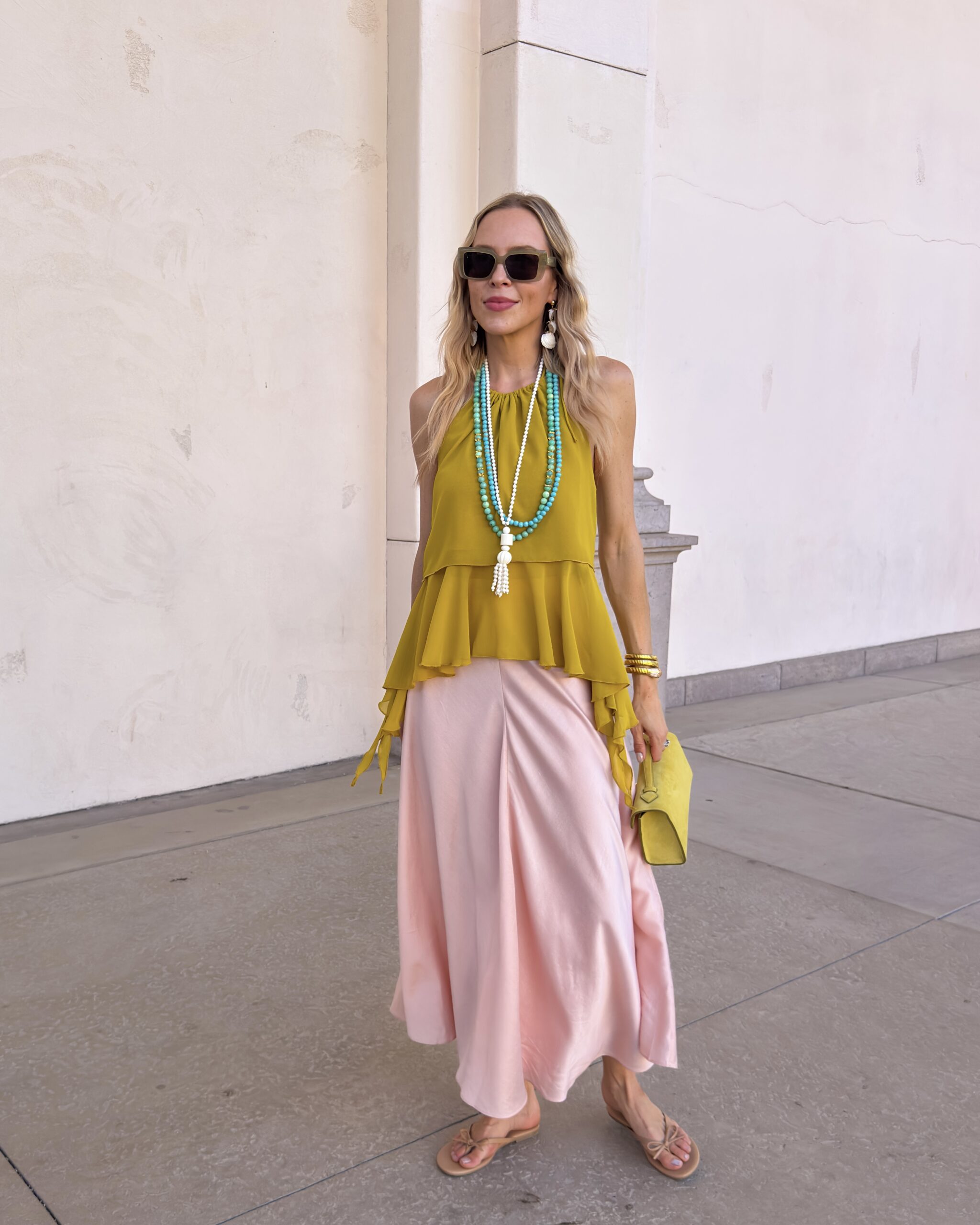styly inspiration chartreuse and blush pink