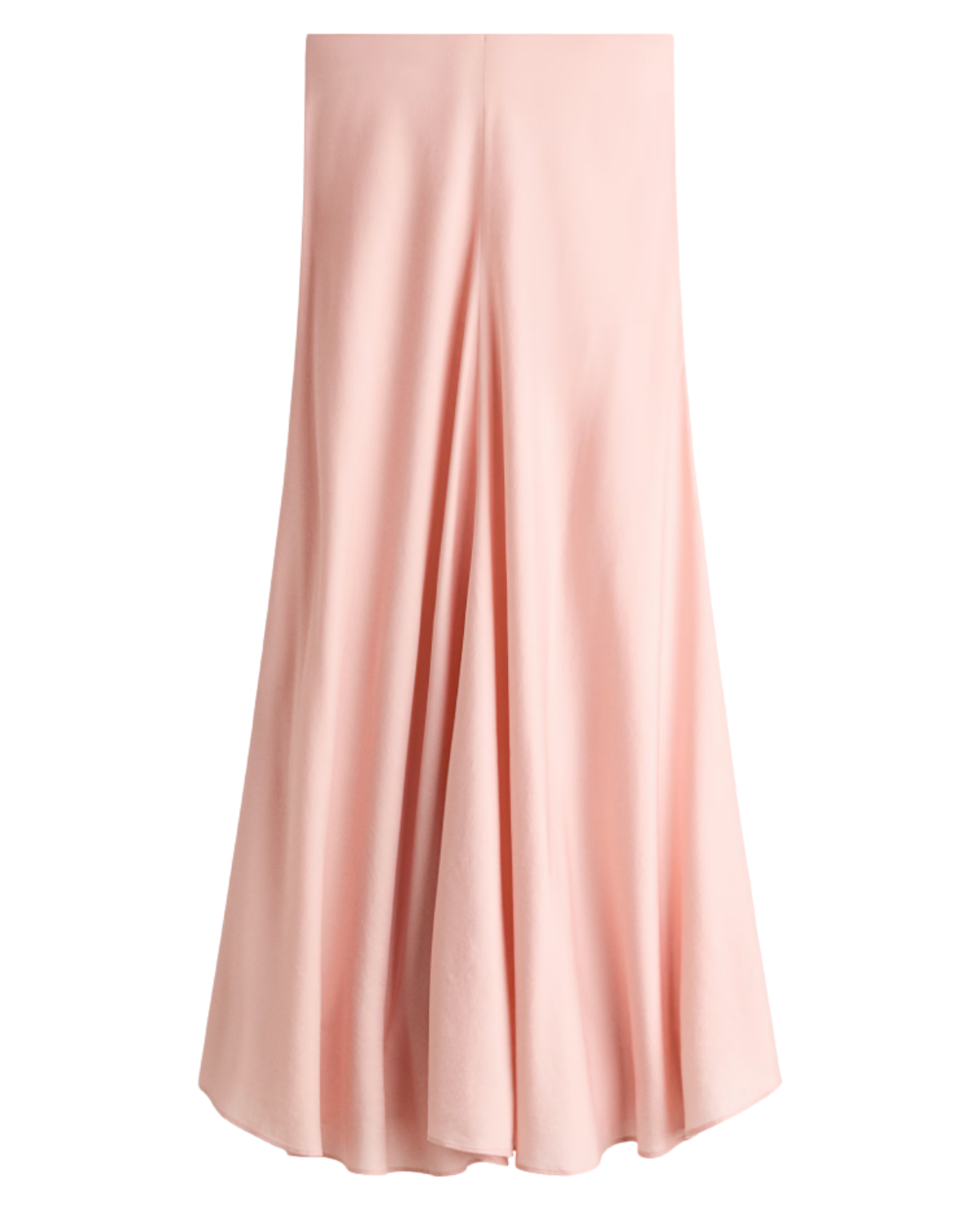 light pink satin maxi skirt