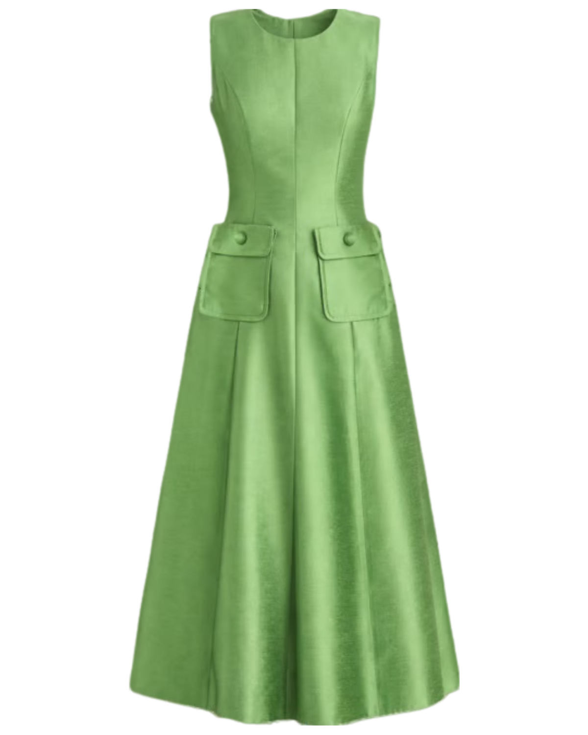 Pistachio Dupioni Helene Midi Dress