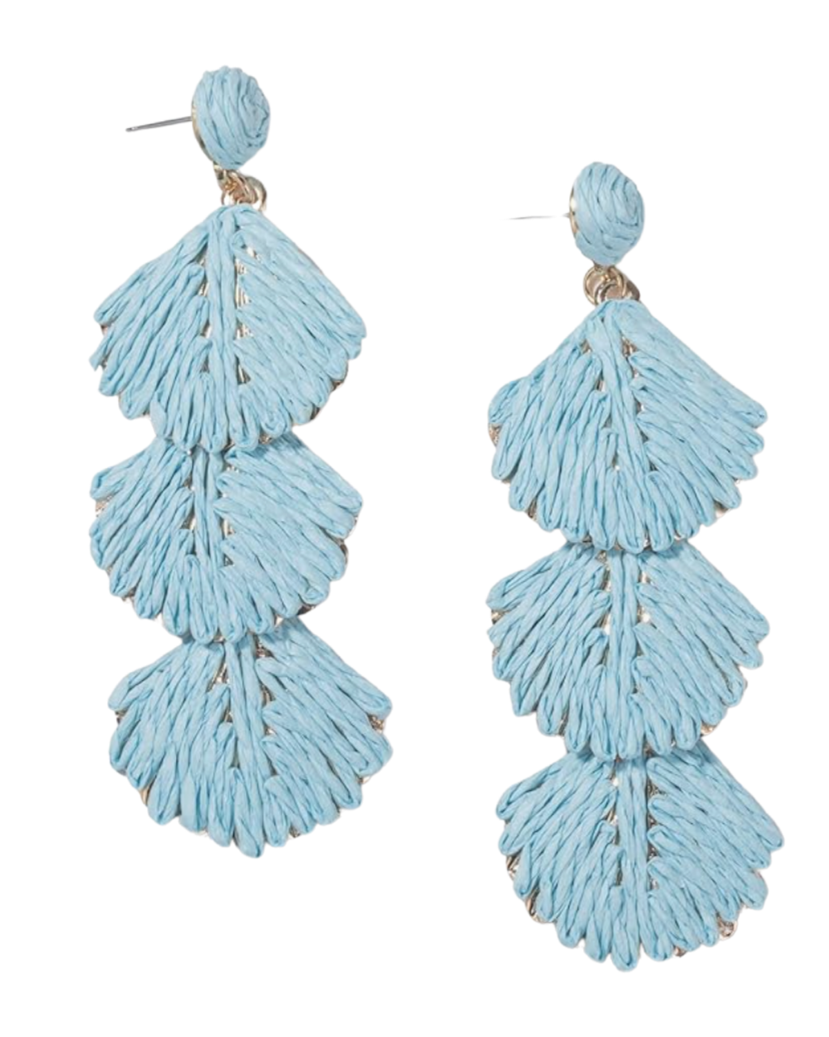 Boho Raffia Earrings Starfish Shell Seashell Dangle Drop Earrings