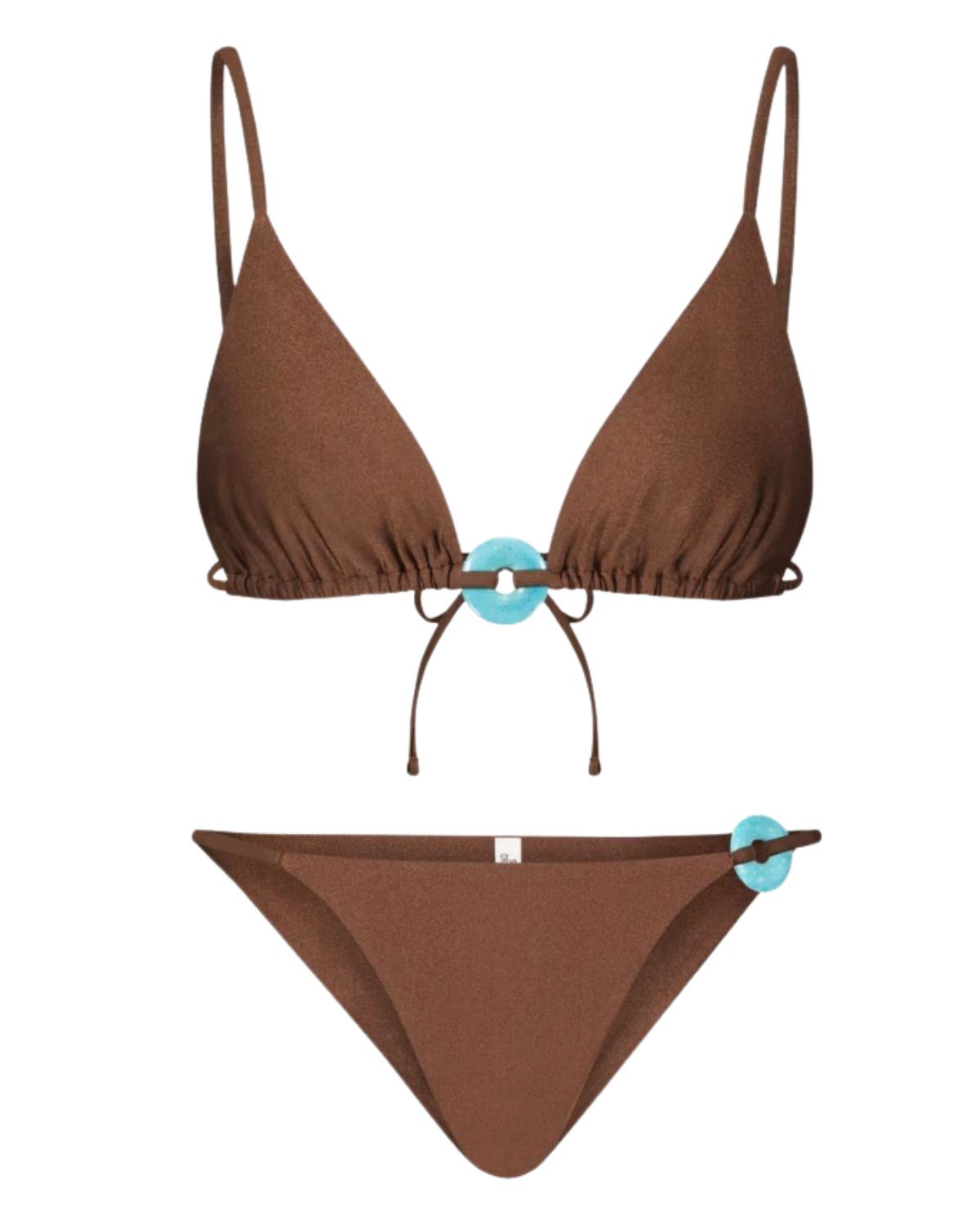 brown and teal bikini