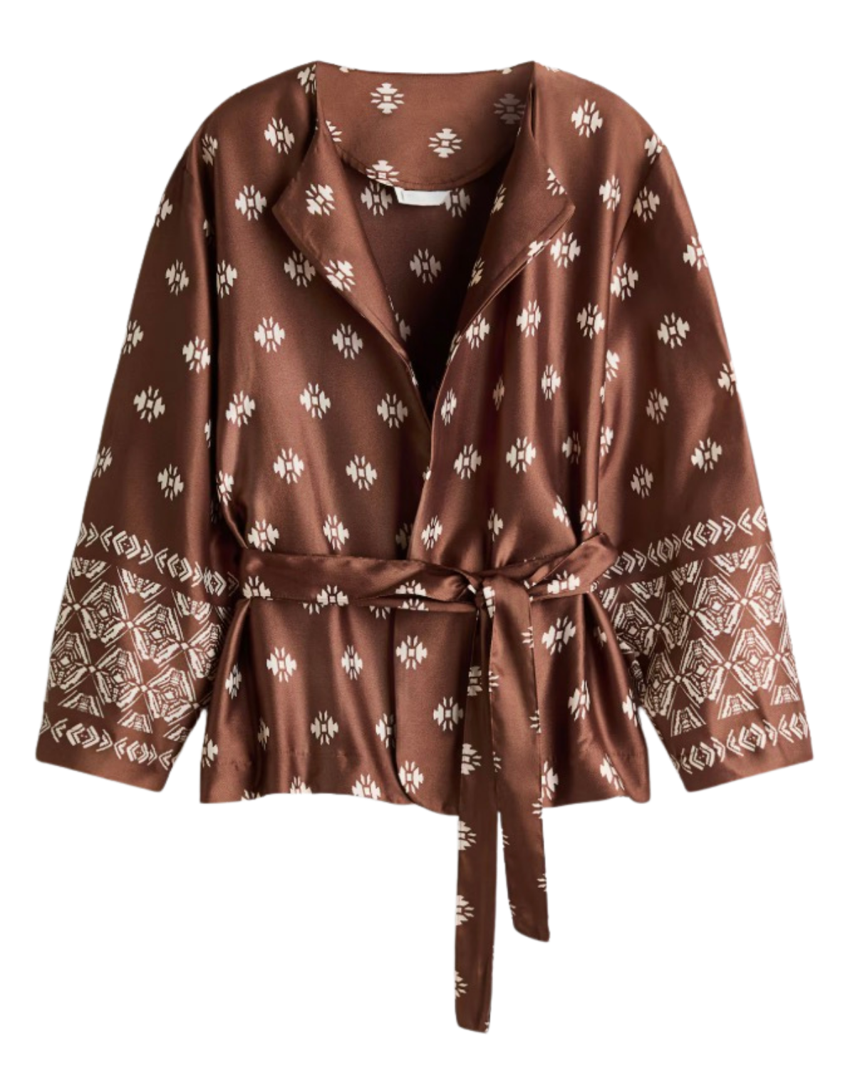 tie-belt satin jacket