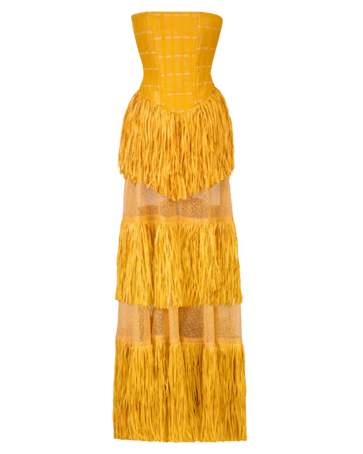 ano layered raffia dress