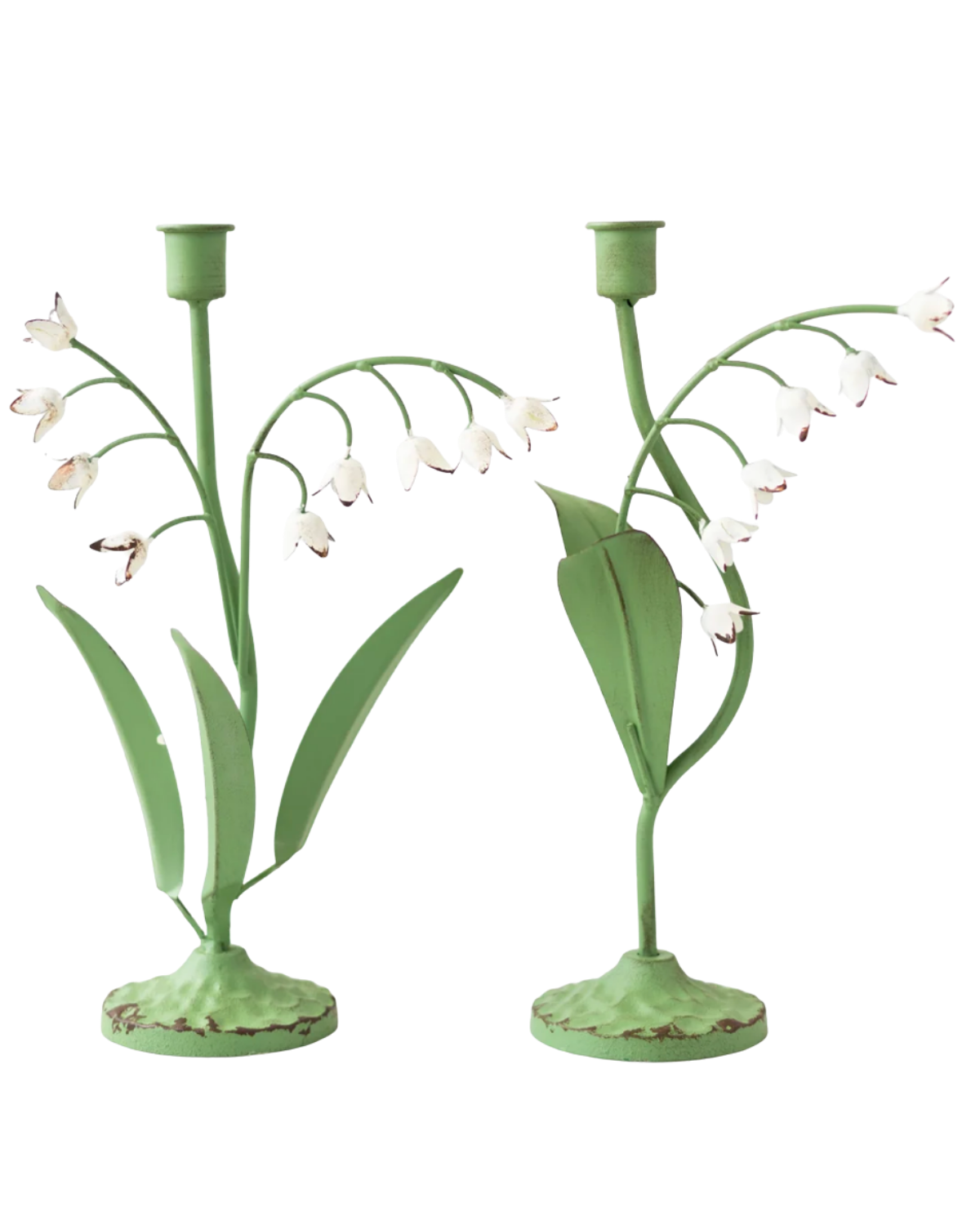 lily of the valley taper holder set
