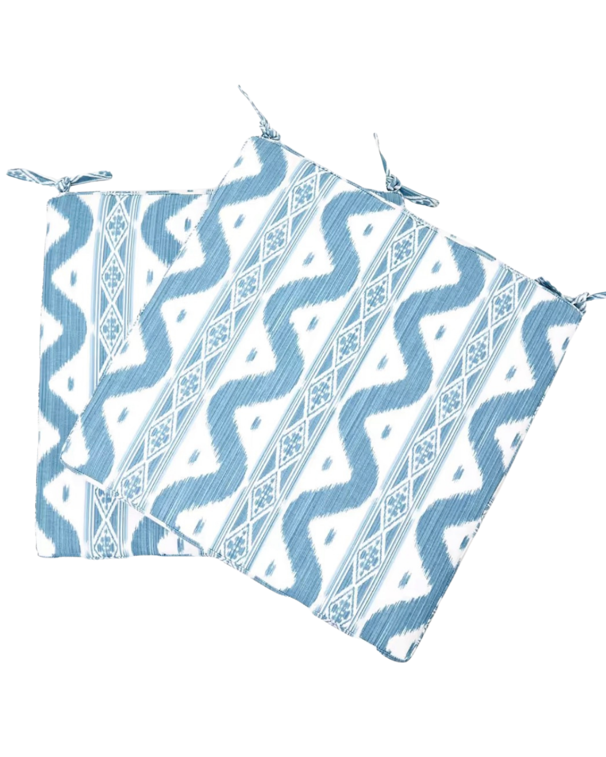 Blue Ikat Seat Pad Cushion