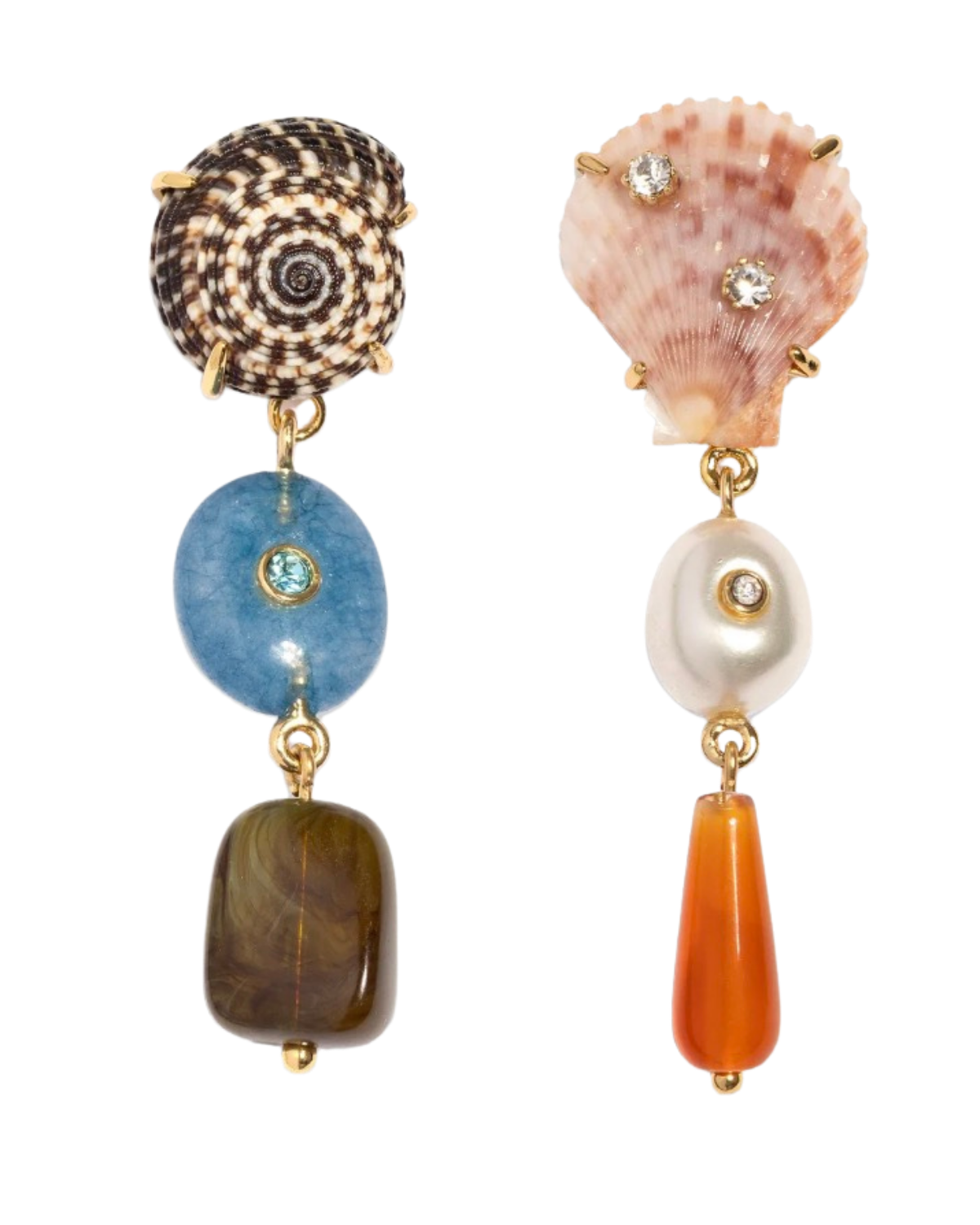zaria drop earrings shells