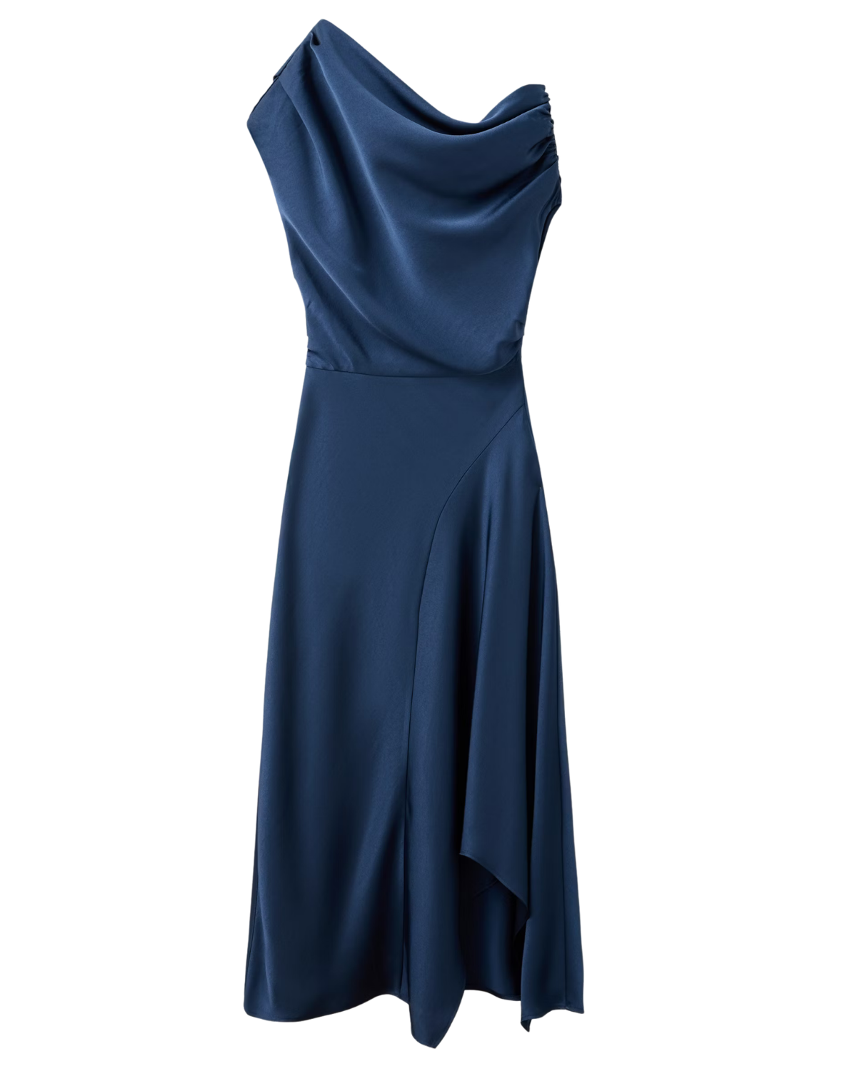 Asymmetrical satin dress