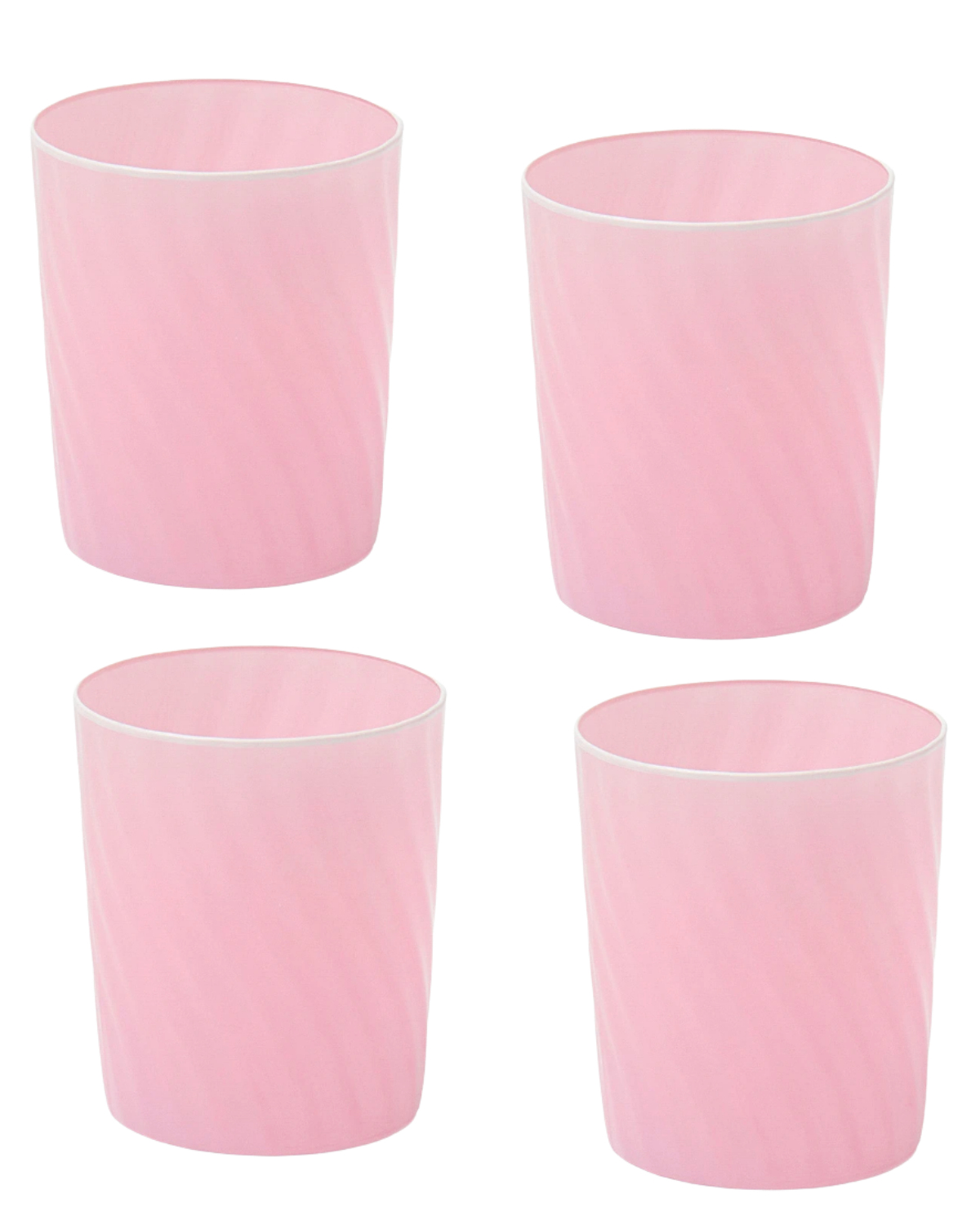 Petal Pink Swirl Water Glasses (Set of 4)