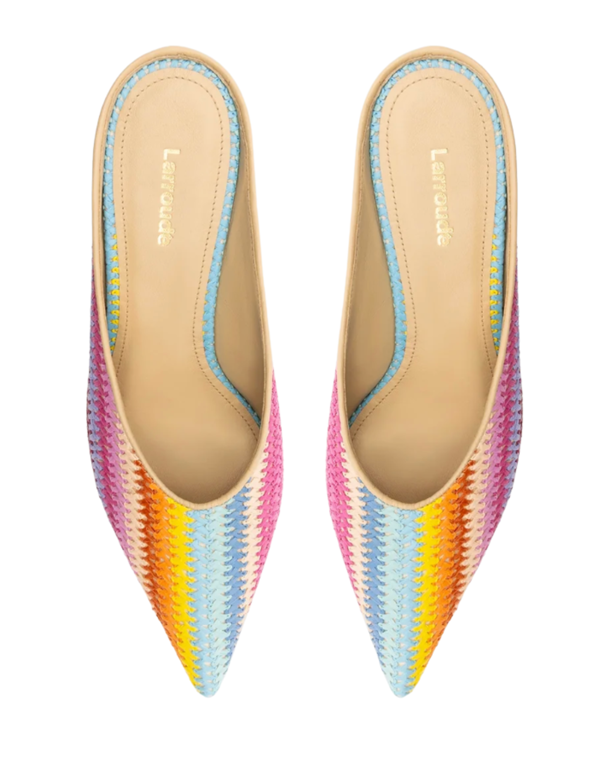 Loulou Mule Rainbow Raffia