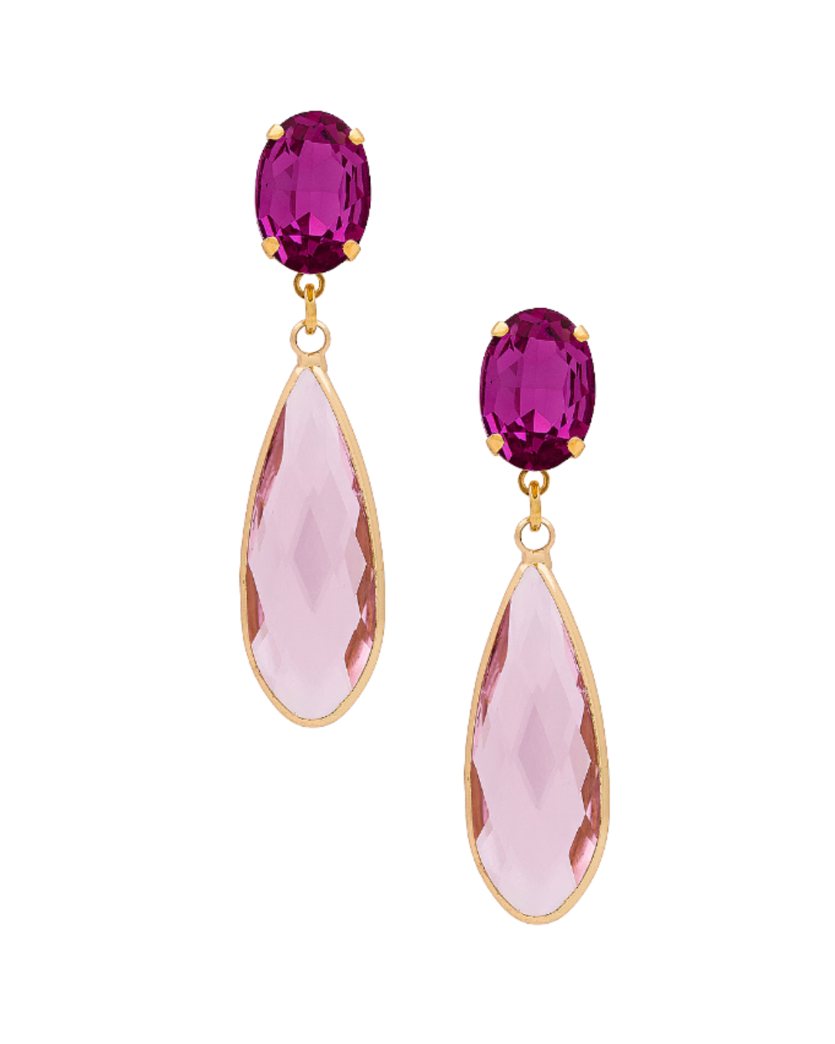 two toned drop earrings