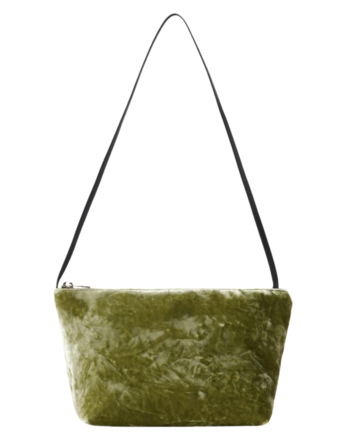 VALESQUE | Corset leather-trimmed crushed-velvet shoulder bag