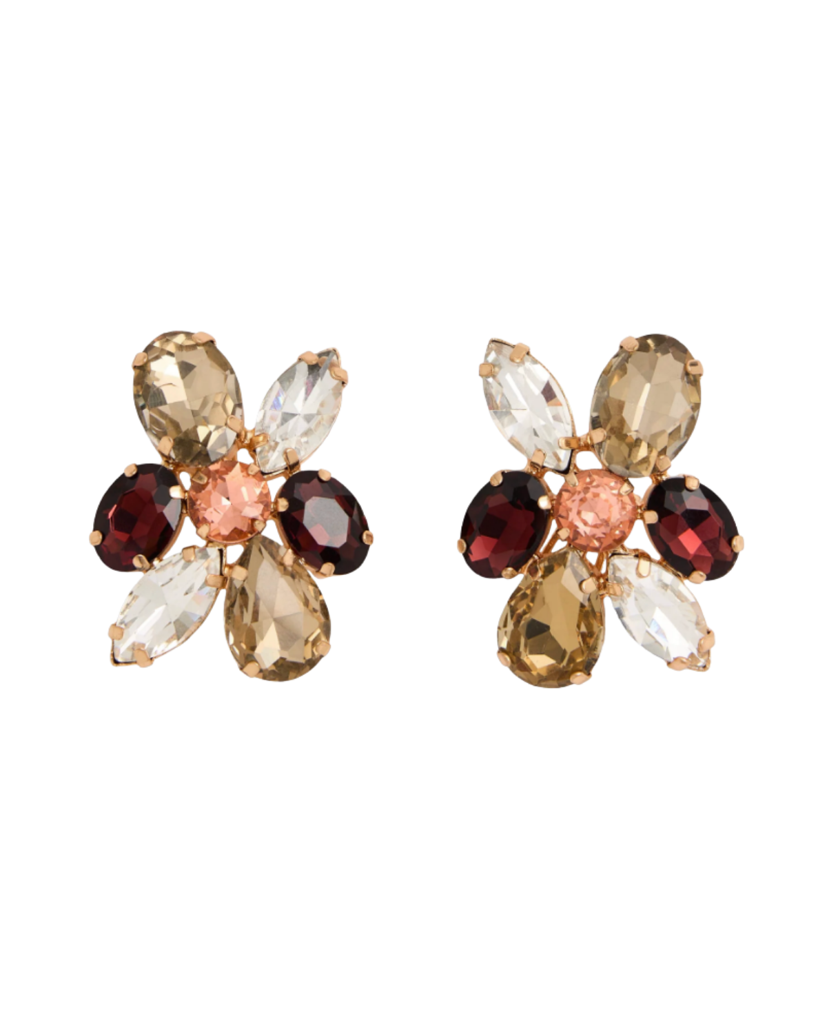 Statement Cluster Studs-Red Multi