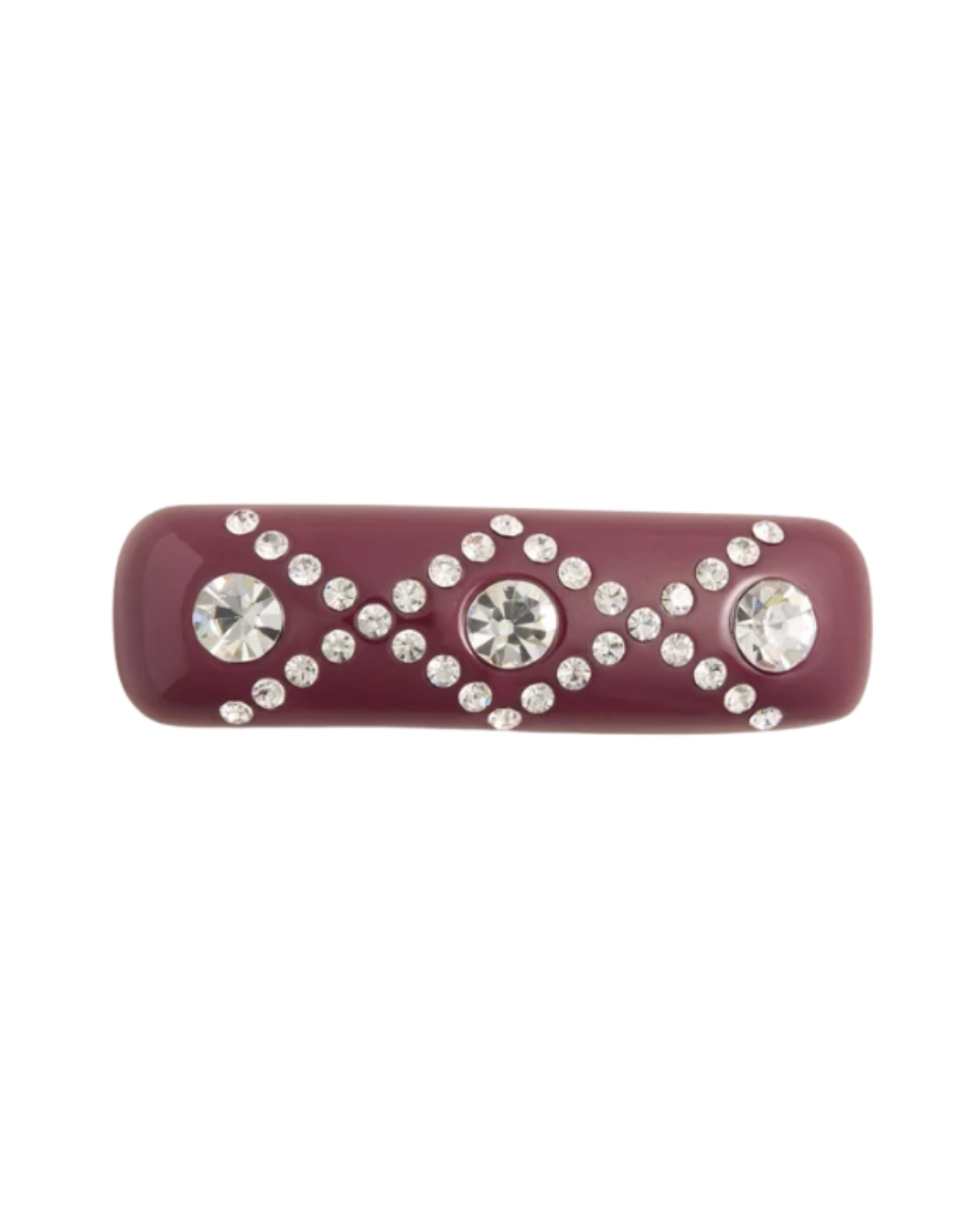 Oxblood and Crystal Barrette